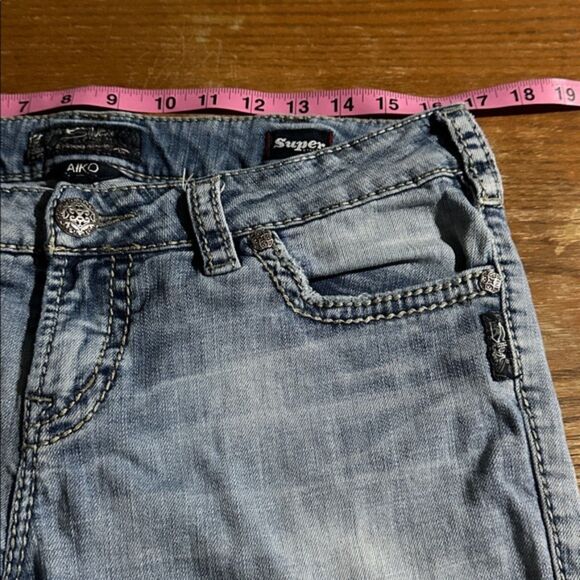 Silver Jeans Super Stretch Aiko Bootcut Low Rise Womens 32/33 Cotton Cowgirl - Picture 13 of 16